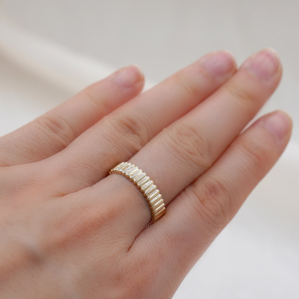 14K Gold Groove Ring, Chunky Ring, Statement Ring, Thick Gold Ring, Minimalist Ring, Wide Band Ring, Everyday Stackable Rings, Trendy Rings