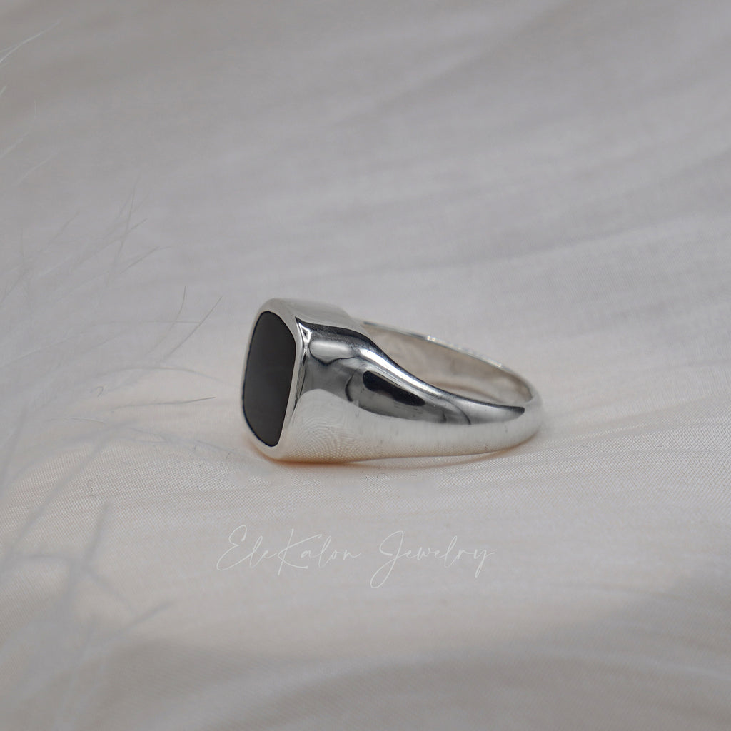 Gold Black Spinel Men Ring