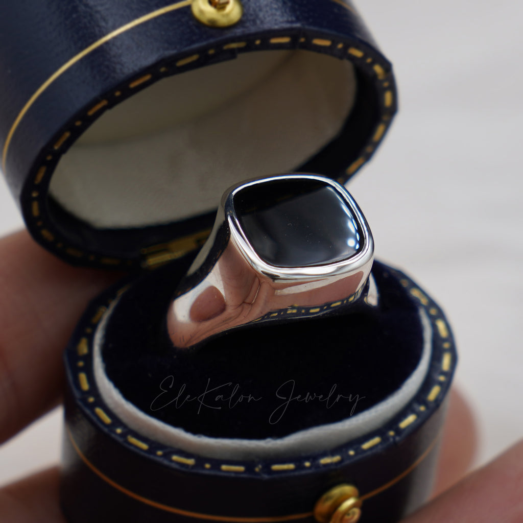 White Gold_Black Spinel_Men Ring