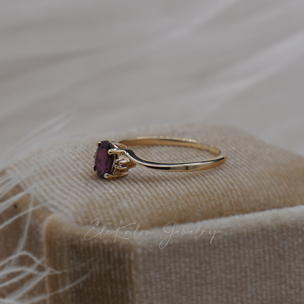 rhodolite garnet diamond ring