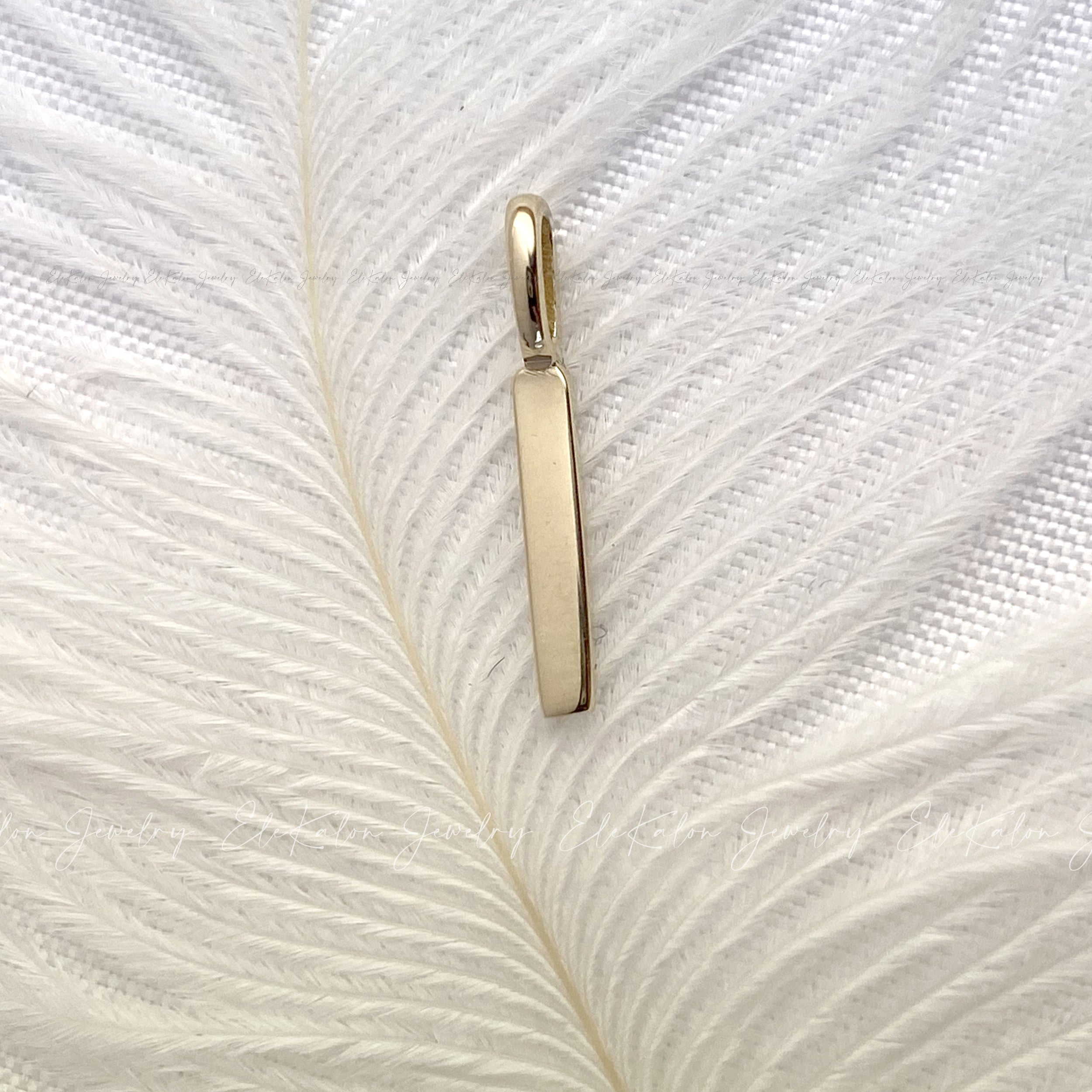 Gold Tiny Bar Pendant Ele Kalon Jewelry – Elekalon