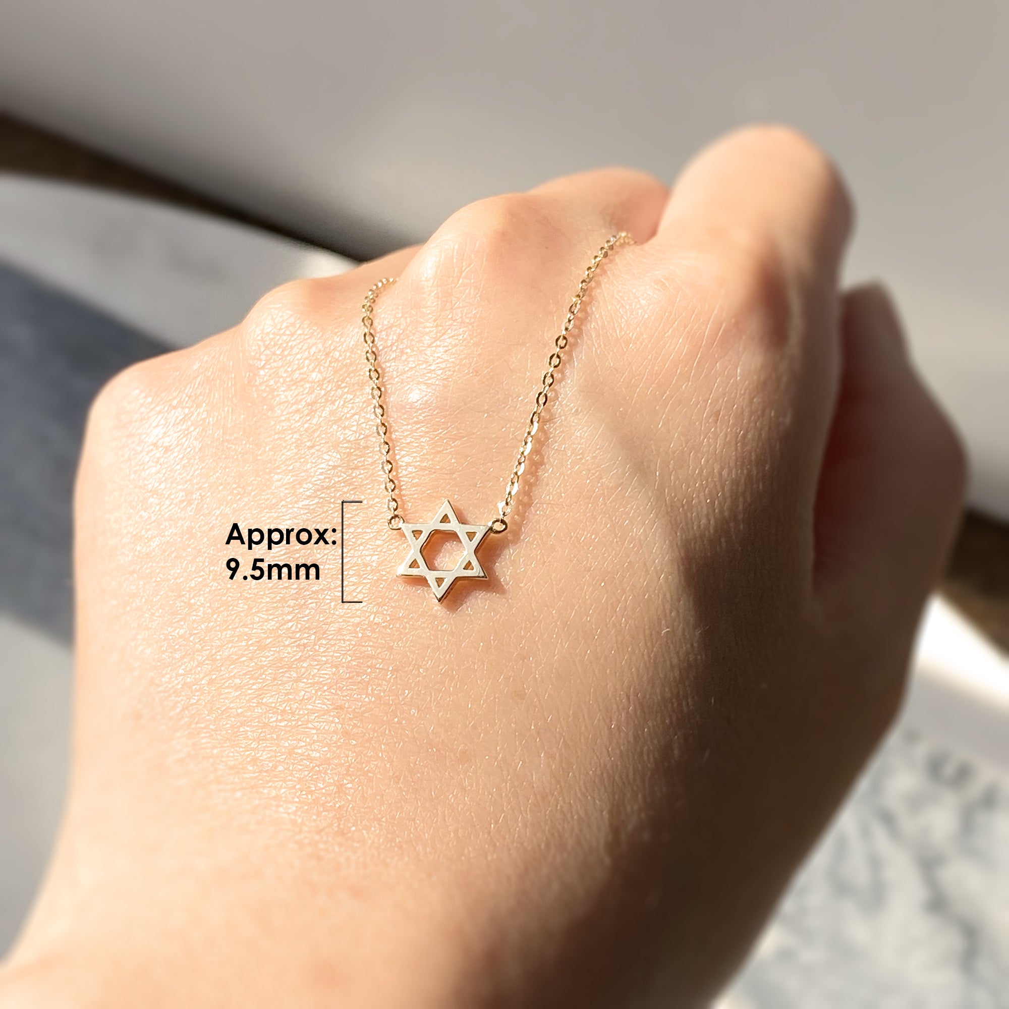 【TAI JEWELRY】Gold or Silver Star of David Necklace with CZ