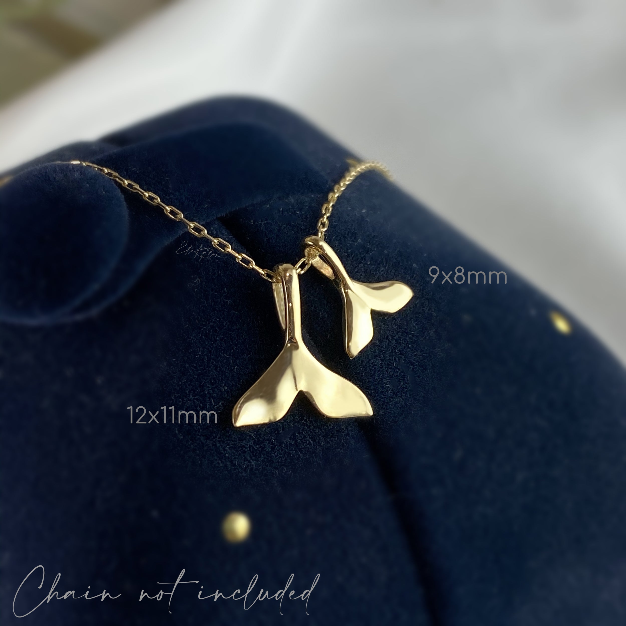 Diamond Whale Tail Slide in Polished 14k Yellow Gold Necklace - The Black  Bow Jewelry Company