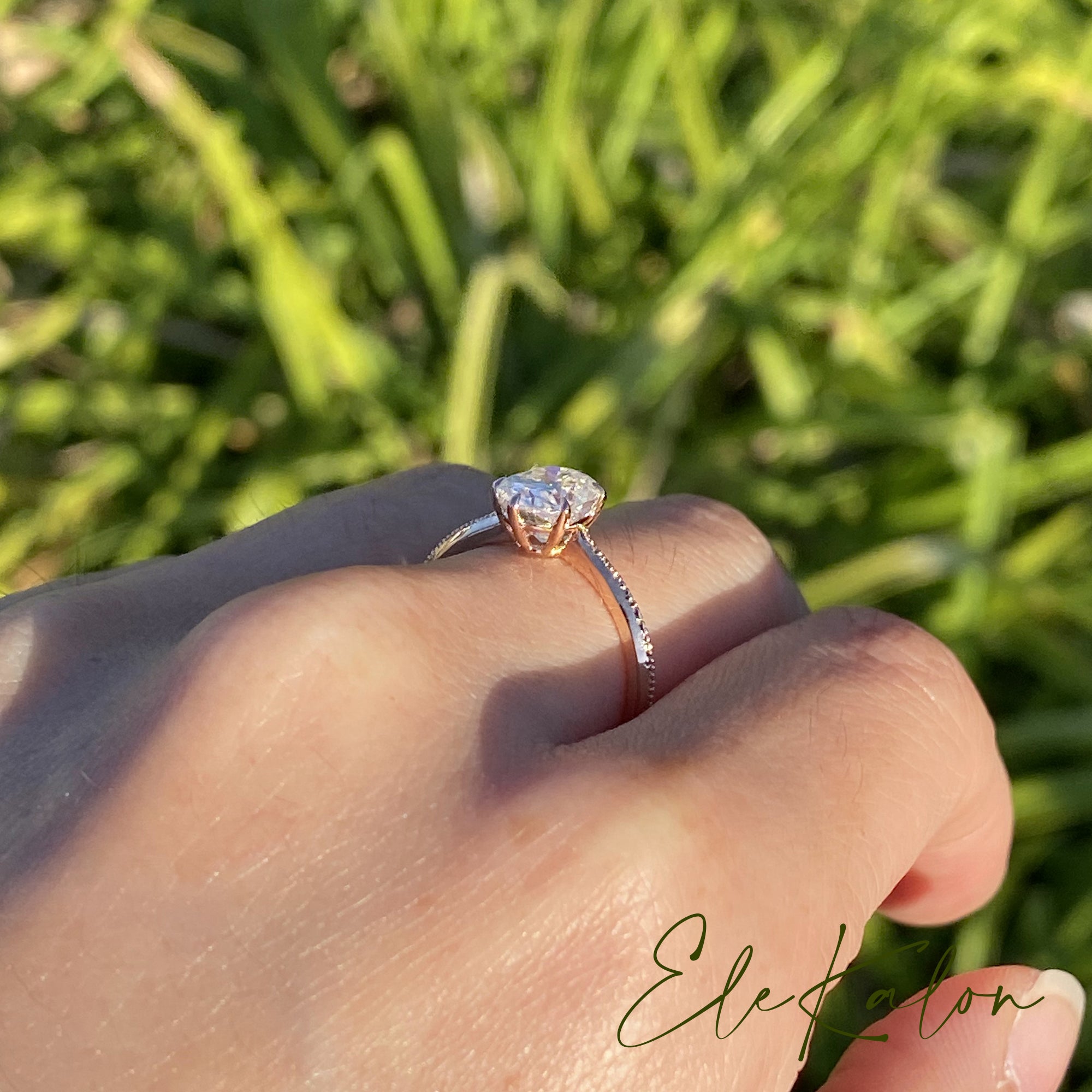 Gold Oval Cut Lab Grown Diamond Ring Ele Kalon Jewelry